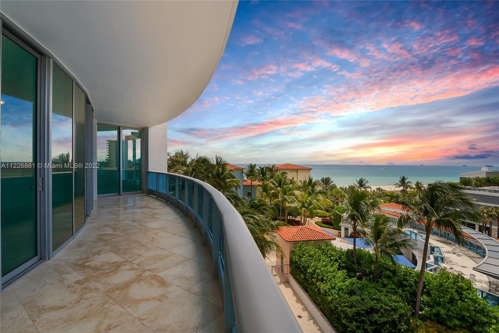 REDUCED BELOW CERTIFIED APPRAISAL! Oceanfront unit with marvelous southeast beach views at the exclusive Bath Club, a boutique building offering the privacy of only 107 residences overlooking 500 ft. of magnificent beachfront. The unit layout is a split plan. On one side is the Master Suite, including his-and-her bath, overlooking the beach. Two additional rooms — an ensuite guestroom, and a convertible den, each with city views, are on the opposite side of the spacious open living area. The gourmet kitchen features Miele and SubZero appliances, plus a laundry room. Extraordinary 5-star amenities, including a private club and a full-service spa, clay-court tennis, pool, and cabanas. Come live on Millionaires Row!