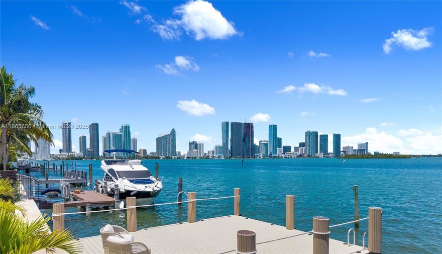 Renovated 3-bedroom, 4.5-bath waterfront home on a 15,000 SF lot with 100 FT of waterfront and a new seawall with large dock. Enjoy unobstructed Biscayne Bay views from Edgewater to Miami Beach, with spectacular sunsets and sunrises. Fully remodeled interior features contemporary finishes and luxurious Italian furniture. Close to Sunset Harbour, Downtown, and the Design District. Offered as a development opportunity with Cody Thamman architectural plans for a 9,000 SF modern residence plus 4,000 SF understory for garage, spa, and more. Design includes a central courtyard, indoor Zen garden, library, Omakase-style kitchen, and dual master suites. Tour today and discover your dream home.