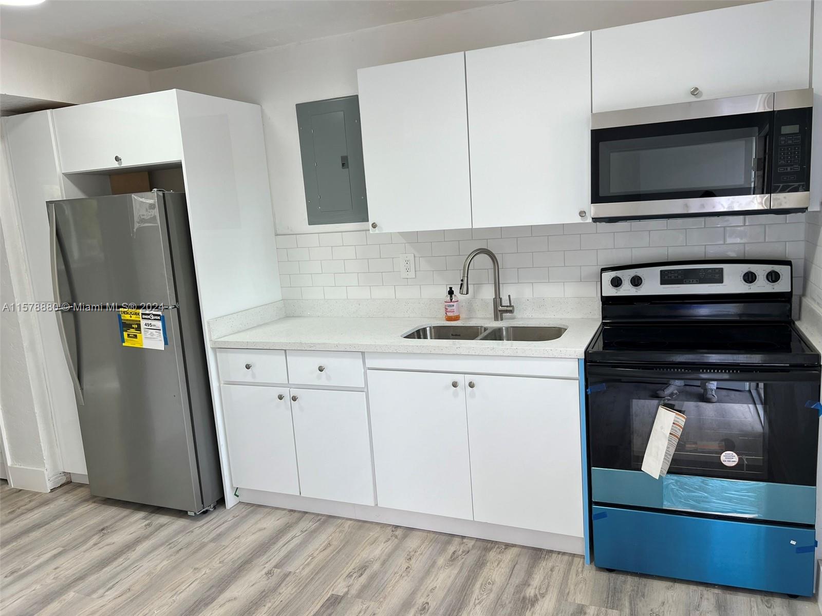 A newly remodeled 2 bedroom +Den 1 bathroom unit. Available now. Enjoy a brand new kitchen with new stainless steel appliances and a modern bathroom brand new AC unit. Stay safe and secure with high-impact windows in this gated 12-unit building. Assigned parking and community laundry. Conveniently located in the Jackson Memorial area near Miami International Airport, only a one-month security deposit and background check are required. Don't miss out scheduled your showing today.