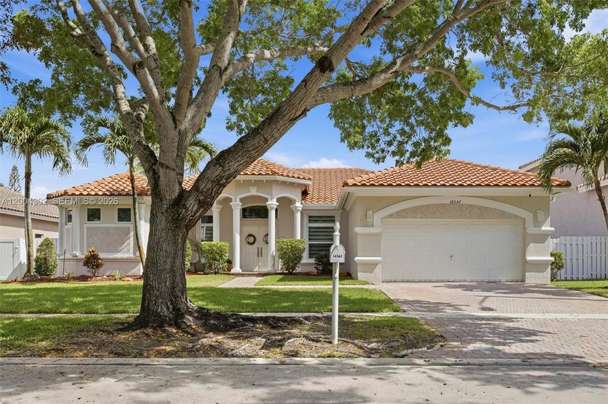 This stunning Bay House model in Waterside at Spring Valley is truly a must-see—photos simply don’t do it justice. Featuring a completely remodeled kitchen with an extended island offering abundant seating and storage, this home is perfect for entertaining. All bathrooms have been beautifully updated, including a luxurious primary suite with a standalone soaking tub and a spacious shower with separate his-and-hers entrances. Enjoy partial impact windows plus accordion shutters for full protection. Step outside to a large covered patio and an expansive travertine pool deck that runs the length of the home—made to enjoy the South Florida lifestyle. An exceptional property that shows even better in person.