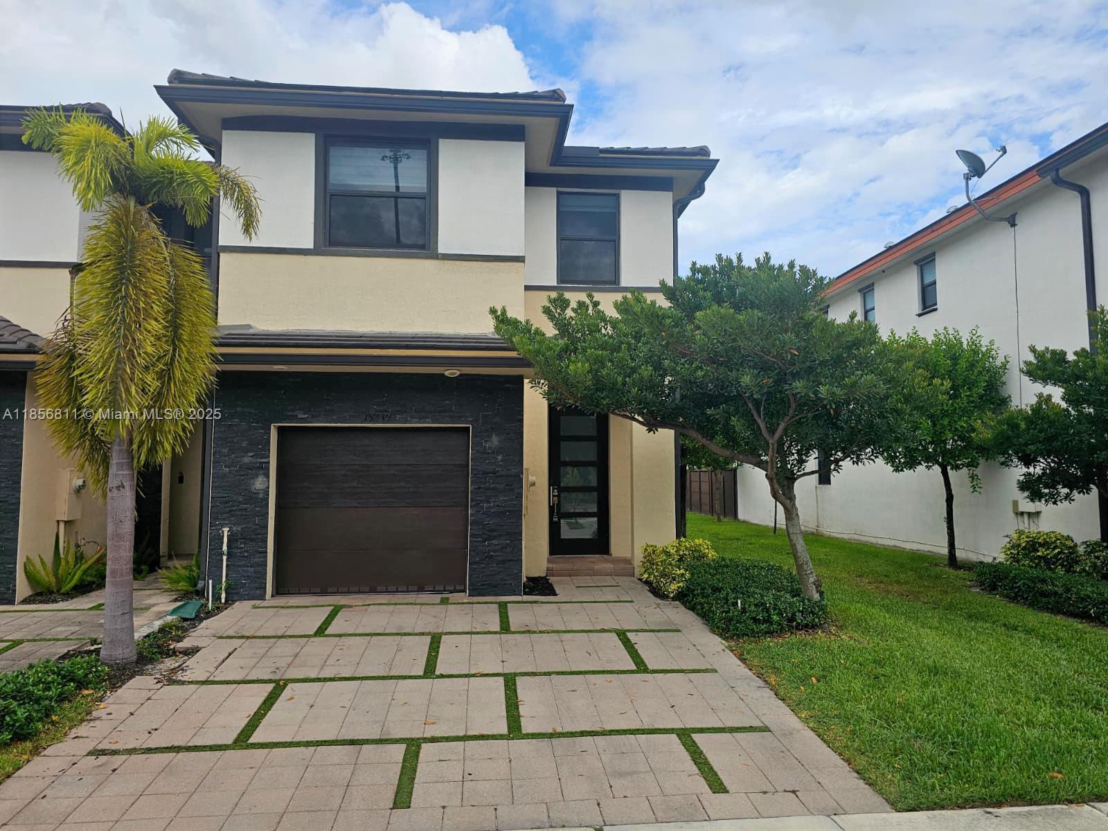 Beautiful townhouse, 3 bedroom 2.5 bathroom in an exclusive gated waterfront community in Miami Lakes. Modern open concept , kitchen with SS appliances and white quarts countertop, porcelanato floor on first and carpet floor on second. The community offers a resort styled living with plenty of amenities.