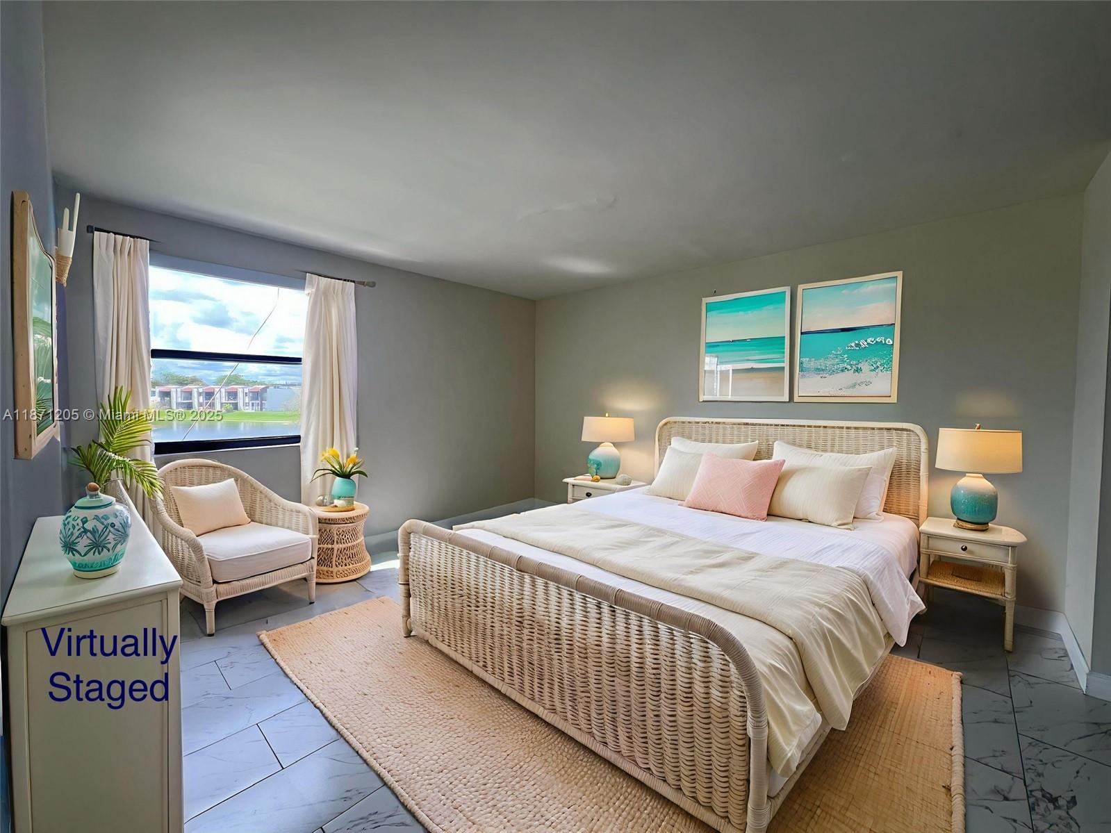 Spacious 2-bedroom, 1.5-bath apartment with 1,017 sq. ft. located on the second floor featuring a private balcony with a beautiful lake view. Recently renovated with a modern kitchen, fresh paint, and plenty of natural light throughout. The primary bedroom is generously sized, offering a walk-in closet and a relaxing lake view. Enjoy comfort and convenience in a prime location near Fontainebleau, Westchester, Doral, and Miami International Airport. Water is included with the rent. This apartment combines lifestyle and accessibility, perfect for everyday living. Laundry facility in the complex.