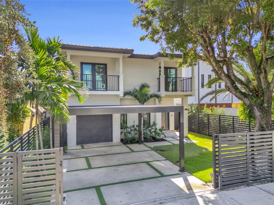 Welcome to this brand-new contemporary home in West Miami featuring 4 bedrooms + studio and 4.5 bathrooms. Bright open-concept layout with high ceilings, impact windows and doors, and a modern kitchen with premium finishes. One bedroom is conveniently located on the main floor, and the private studio is perfect for a home office, gym, or guest suite. Enjoy a resort-style backyard with pool, gazebo, and great space for outdoor entertaining. Gated entry, ample parking, and no HOA. Ideally located near top schools, major highways, shopping, and dining. Move-in ready