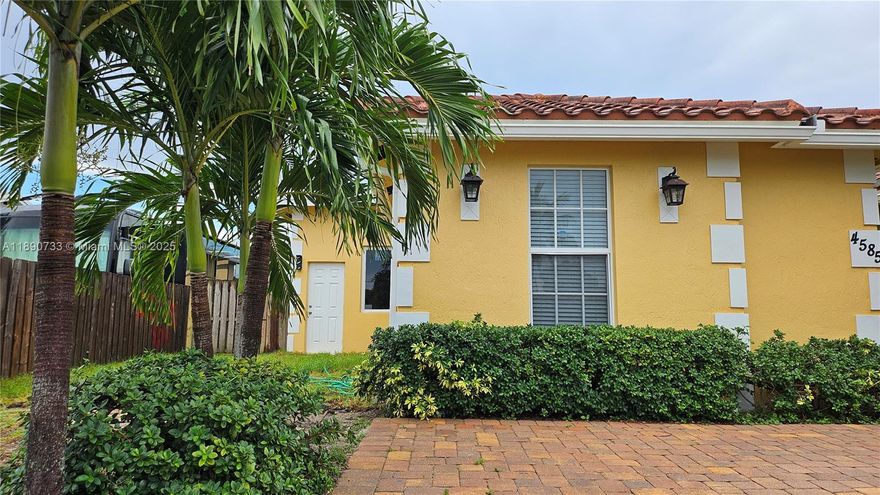 Built in 2017, this modern home offers luxury finishes throughout. Features include stainless steel appliances, built-in microwave and dishwasher, filtered water and ice dispenser, hurricane-impact windows and doors, granite countertops, crown moldings, premium tile flooring, and ceiling fans throughout. Enjoy a private brick patio and side yard. Utilities include FPL electric and Palm Beach County water service. No HOA. Located on a quiet dead-end street. In September 2025, a permitted 2-bedroom, 1-bath addition (approx. 405 sq. ft.) was completed. Ideal as a guest suite, home office, or rental unit. Additional upgrades include a new water heater, new dishwasher, and fresh interior and exterior paint. Boat and RV parking permitted.