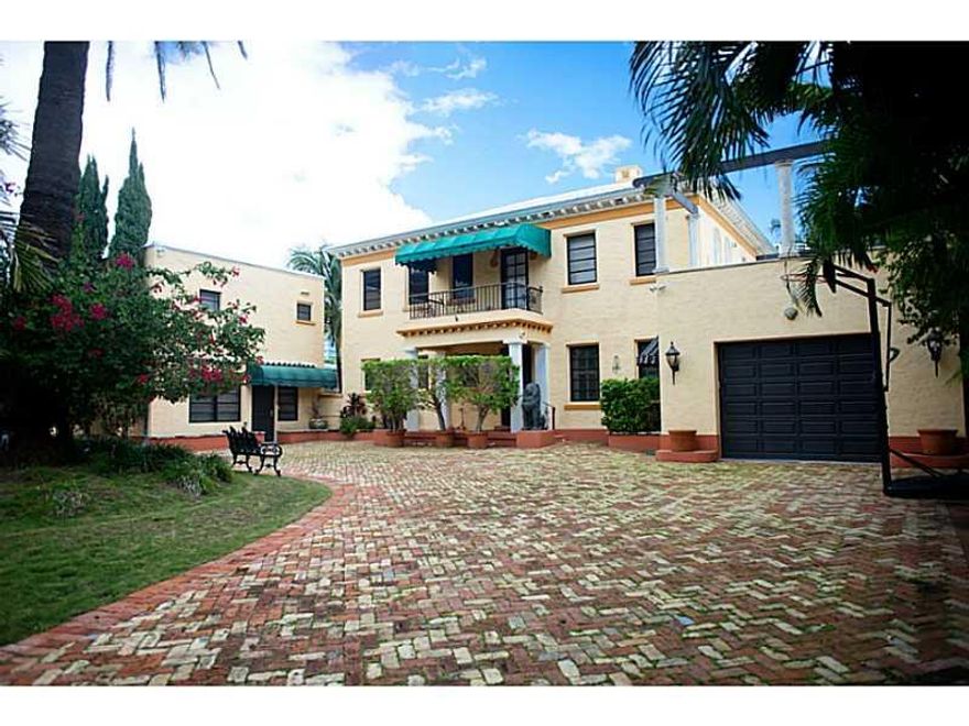 This 1925 art deco 7 bedroom (including separate detached 2-story guest house) Mediterranean Style home is a perfect opportunity for one of the best locations in Miami Beach. The main home features incredibly spacious bedrooms with outdoor balcony access  to amazing city and water views; expansive living, formal dining and family rooms with walls of glass leading to the outdoor pool, basketball court, dining courtyard, gazebo and dock with 100' of water frontage. This home must be seen to be appreciated.