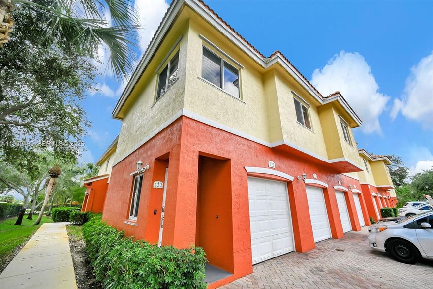 Beautiful and well-maintained townhouse located in a secure, fenced community in desirable Davie, Florida. This spacious 2-bedroom, 2-bath residence features an open layout with Tile flooring throughout and elegant wood stairs. The unit offers a convenient in-unit washer and dryer, along with all new appliances. Enjoy ample parking with a one-car garage plus two additional driveway spaces. All windows are equipped with blinds and Impact windows for comfort and peace of mind. Community amenities include a clubhouse, pool, and children’s playground. The neighborhood is well cared for and offers a welcoming environment. Ideally located near shopping centers, schools, parks, and a variety of public spaces. Easy access to major roads while enjoying a quiet residential setting.