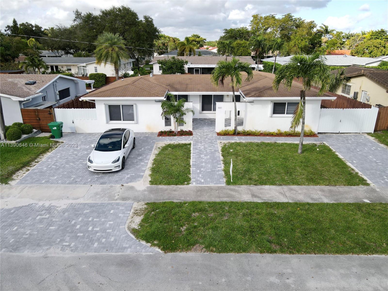 Modern beautiful house with Pool in the gated community of Highland Garden inside highland lakes. No HOA. Great size backyard with a large pool. Lot of yard space for trampoline, shed, jet ski or other vehicles to park. Great location close nearby great Schools, I95, Aventura mall. New driveway done.