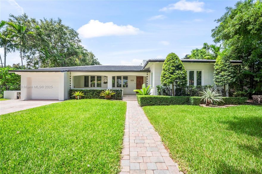 Enjoy this beautiful remodeled home in the best location in Coral Gables. Quiet street with beautiful trees. Updated kitchen with granite countertops and wood cabinets. Wood floors throughout with tile in family room. Large bedrooms with walk-in closets. House has many updates: new roof in 2025, impact windows in 2018, pool resurfaced in 2019 with new pump, and new A/C 2020. House is great for entertaining with a wonderful family room overlooking the private patio and pool area. Steps from Biltmore Hotel and Salvadore Park.
