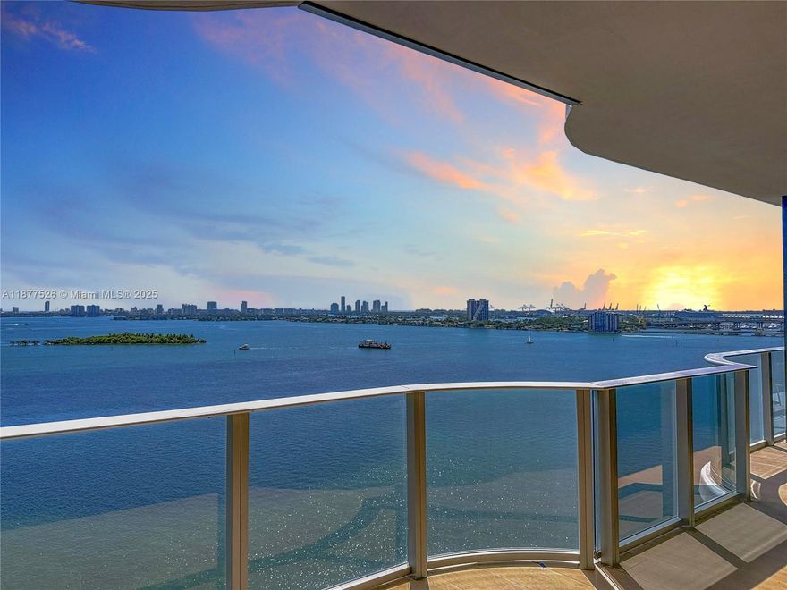 Bay Views. Spectacular BRAND-NEW 2BR+Den/3BA at Aria Reserve on Biscayne Bay-Edgewater. Urban upscale atmosphere & sophisticated bayfront living. Priv. elevator foyer. Sunrise-to-sunset flow-through w/ floor-to-clng. Windows. Expansive balcony w/panoramic bay & Miami Beach views.10-ft clngs, custom closets, mirrors & blinds, wood-like porc. Flrs., gourmt. kitchen w/Thermador & Bosch appl. Den. 557ft bay-Ftg, tennis, paddle, squash, basketball, BBQ, fitness center w/ yoga, full-service spa, sauna, massage, steam rm., sports marina, mini golf, Plgrnd, teen lounge, wine cellar, theater, party rm, pools, whirlpool, solarium deck w/ daybeds & serv.. Sky lobby w/ biz cntr, conf & mtng rms, co-working Spcs, coffee cntr, Mins. to parks & mus, Design and A&E District, Wynwood, Brickell, Miami Beach