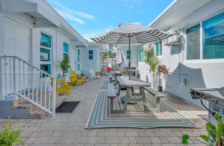 Dream Inn - Hollywood Florida (folio # 514212020500). A fully operational hotel (apartasuites) located steps from Hollywood’s Boardwalk and its Sandy Beaches. Offer is for a corner lot with two adjacent single-story buildings separated by a cozy courtyard, totaling 12 units (4 large efficiencies and 8 studios with connecting doors) featuring full bathrooms and completely furnished. This is a great vacation spot for family groups. Hotel features BBQ area, chaise lounges, complementary beach umbrellas, coolers & onsite parking. All non-smoking rooms are air conditioned, with cable/satellite TV, desks, internet, beach cooler and coffee makers. High occupancy all year long in an area with ongoing redevelopment, City investments, restaurants, shops, municipal parking and local entertainment.