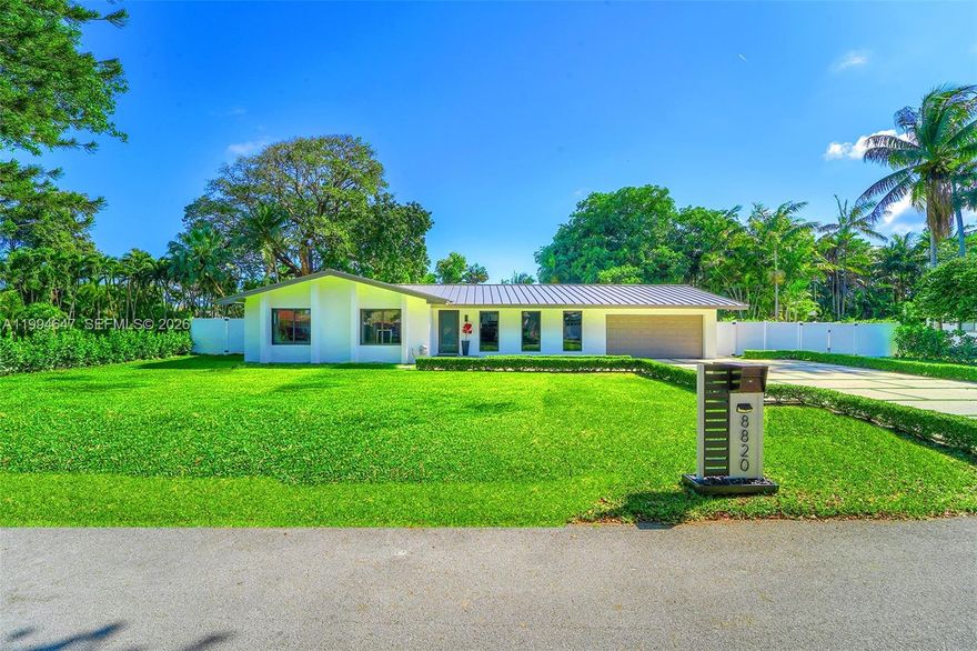 This is the one. Fully rebuilt 5BD/3BA on a rare estate-sized lot in Palmetto Bay. 2,696 SF, NO HOA, heated saltwater pool, and room for a pickleball court. New everything: electrical, plumbing, metal roof, 2 A/C units, water heater, concrete. All permitted. Zero deferred maintenance.
The kitchen will sell this home. A one-of-a-kind oversized island with built-in storage, integrated wine cooler & massive quartz countertop. Full suite of LG Smart appliances, modern cabinetry & open-concept flow into living and dining. You have to see this island in person.
Electric blinds on every window. Complete impact windows & doors. Porcelain tile throughout. Split-bedroom floorplan with two master suites, each with renovated en-suite baths & walk-in showers. New drywall, doors & designer light fixtures. Nothing left untouched.
The backyard is your private retreat: saltwater pool with heater, grass-paver accents & mature tropical landscaping. Oversized A/C 2-car garage with Tesla EV charger. Extended driveway for guests.
Minutes from Westminster Christian & Palmer Trinity. Near Old Cutler Rd & Deering Estate. Schedule your private showing before someone else does.