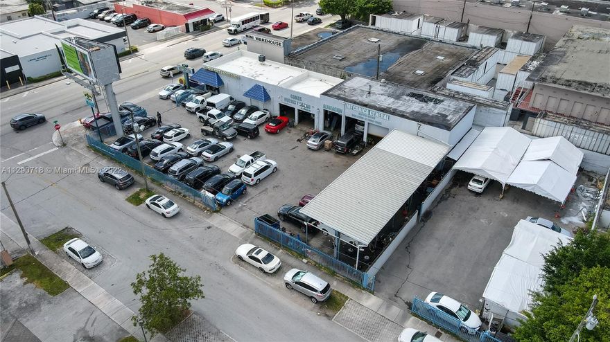 The Subject Property consists of 2 contiguous lots, located at NW corner of NW 7 St and 36 Ave currently used as an auto repair shop. 
The current T680 Zoning and property size, allows up to 76 multifamily units by rights. The unique location and configuration of the site renders it to be very efficient for multifamily development as all adjacent properties have the same T 6 8 O zoning.
The clear channel billboard generates $3,000 per month.