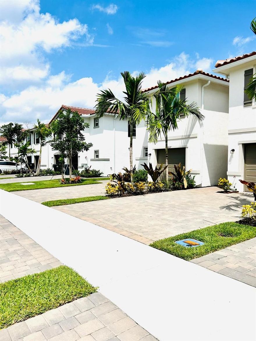 This 2023 new construction two-story home features a modern open-concept layout that connects the kitchen, dining, and family room, plus an attached patio and enclosed outdoor storage room for added versatility. All bedrooms are upstairs, including a spacious owner’s suite with a private bathroom for enhanced comfort and privacy. Enjoy access to the nearby community pool—perfect for relaxation and unwinding after a busy day. The home has been thoughtfully upgraded with modern light fixtures and tasteful enhancements throughout. Located in a welcoming neighborhood with convenient access to shopping and dining. Photos with furniture are for illustration only. Don’t miss the opportunity to make this beautifully designed home yours.