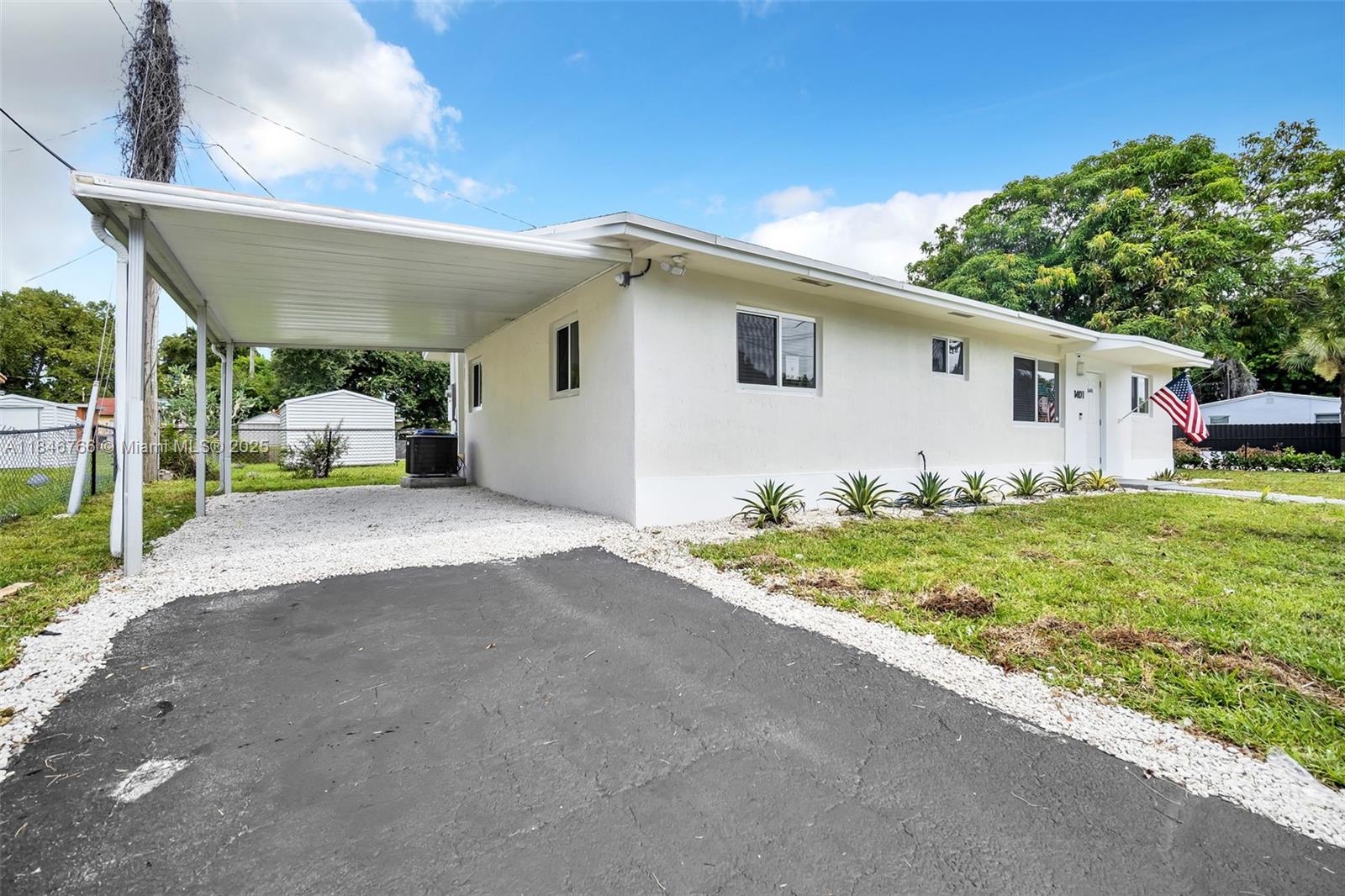 Move in ready and completely renovated! Stunning 4-bedrooms, 2-bathrooms home in North Miami Beach offers 1,300+ sqt of modern living on a desirable corner lot with NO HOA fees. Every detail has been thoughtfully updated including a brand new roof, beautiful new flooring throughout, upgraded electrical panel, and all new appliances.
Enjoy the convenience of a covered driveway and the charm of a mature mango tree in your private yard. The fantastic location puts you minutes from major highways, popular dining destinations, and shopping centers. New impact windows and roof provide peace of mind and energy savings.
This turnkey property offers modern upgrades with prime locatio, convenience, & value in North Miami Beach. Call now for a Private tour, PRICED TO SELL FAST! Great opportunity