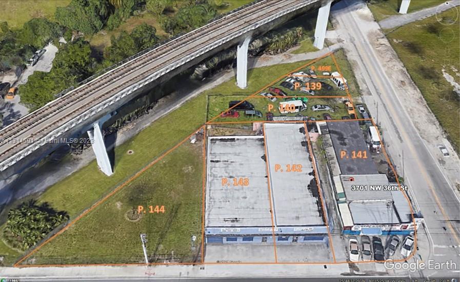 Prime corner development opportunity! Consists of an assemblage of 7 adjacent parcels (30-3120-018-0570, 30-3120-018-0560, 01-3120-018-0550, 01-3120-018-0540, 01-3120-018-0530, 01-3120-018-0520, 30-3120-018-0600) located at NW corner of the intersection of NW 36 St & NW 37 Av within City of Miami & Uninc Miami-Dade County. The assemblage parcel consists of 3 tax id #s, and portions of another 4 tax id #s. The south portion is located within the City of Miami, while the remainder of the property to the north is located within Uninc Miami-Dade County. Surrounded by SR 112 to the north, & NW N River Dr & Miami Canal to the south.