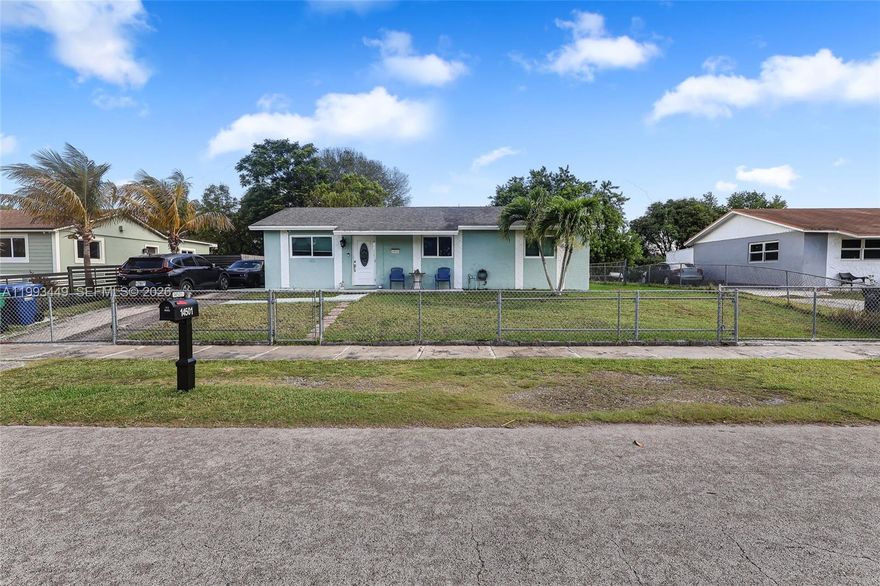 Single Family Home with NO HOA!This 3 bedroom 1 1/2 bath
Home offers a New roof 2017, A/C 2021. Whole -house water filtration system, impact doors and windows, stainless steel appliances, granite counter tops. easy access to the FL Turnpike