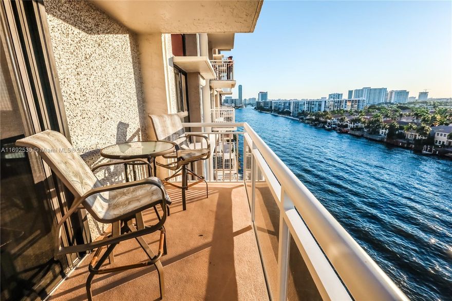**WHAT A GEM!**PRICE DROP* this beautifully remodelled apartment is a stunning opportunity for those seeking modern living with a breathtaking view. Facing due West, it offers unobstructed panoramic views of the intracoastal waterway, a vibrant skyline, providing a perfect backdrop to daily life. Thoroughly renovated with high end finishes and contemporary design elements featuring open-plan living areas, hard wood like tile  and new impact window and door. Spacious bedroom filled with natural light. Bathrooms have been fully updated with luxurious tile work, and guest bath updated to full bath. Ideal for those who appreciate both style and functionality and comfort. *Motivated seller*