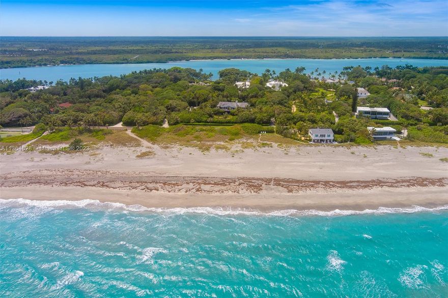 A once-in-a-lifetime opportunity to own 4 acres on Jupiter Island: with a total available floor area of 15,000 Sq.Ft. that can provide a main house and may include several other buildings (garage, guest house, and pool house). Including a 227' Ocean frontage lot and unobstructed views of the Atlantic Ocean.