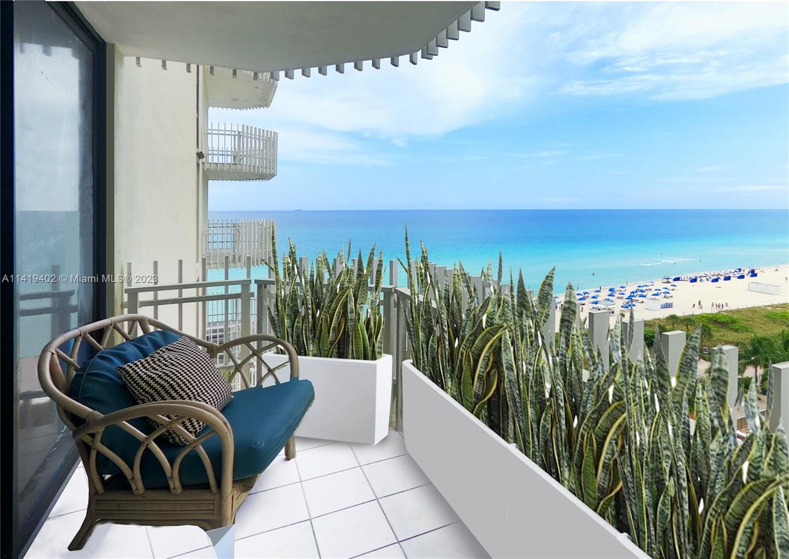 Newly Renovated Serene Oceanfront 2bd/1.5ba featuring some of the most exquisite finishes: an open concept kitchen, bar, washer & dryer, stainless steel appliances, view of the ocean, new hurricane impact windows, stunning sunsets, expansive balcony throughout and so much more. Amenities include a heated pool, fitness center, rec room and a picnic area with BBQ. The building has two towers, only 3 units per floor, underground deeded parking and offers 24 hour security and a bicycle & surfboard storage area. Property has direct access to the boardwalk and the beach! Le Trianon located walking distance to Starbucks, multiple restaurants, Band Shell, Parks and within close proximity to marinas, shopping, great schools, art and more. You do not want to miss out on this one!