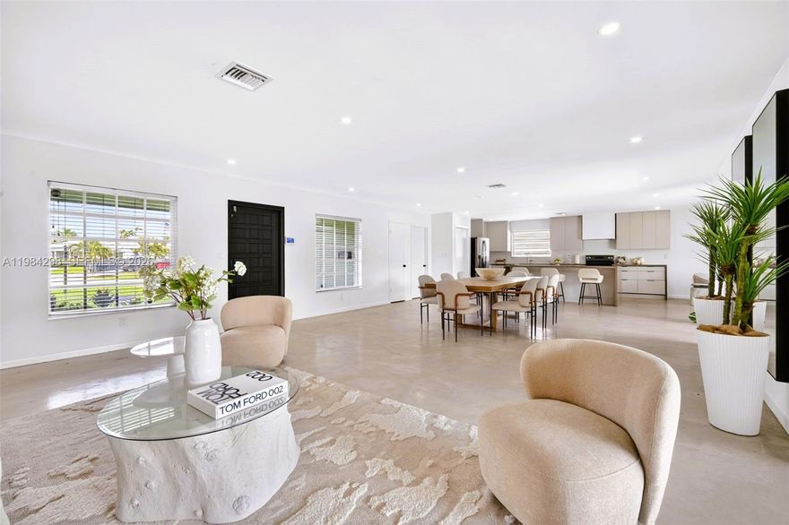 Beautifully updated Hollywood Hills pool home offering over 2,200 square feet of open living space in one of the most centrally located sections of the neighborhood. This spacious 3-bedroom, 2-bath residence features a wide-open layout with expansive living and dining areas that flow seamlessly into the kitchen and out to the pool, creating an ideal home for both everyday living and entertaining.
The flexible floor plan easily lends itself to the addition of a fourth bedroom or home office without sacrificing the openness of the space.
Major improvements provide peace of mind, including a roof installed in 2018, complete plumbing replacement to PVC, and a new A/C system installed just one year ago. The home has also been freshly painted inside and out, giving it a clean, move-in-ready feel.
The exterior has been refreshed with new sod, a newly installed sprinkler system, and trimmed landscaping. The private backyard offers a pool and two mature mango trees, creating a true South Florida retreat.
Located in a desirable section of Hollywood Hills with sewer service and underground utilities, this home offers exceptional convenience just minutes from Memorial Regional Hospital, parks, shopping, dining, and major highways.
A rare opportunity to own one of the larger homes in the neighborhood with major system upgrades already completed.