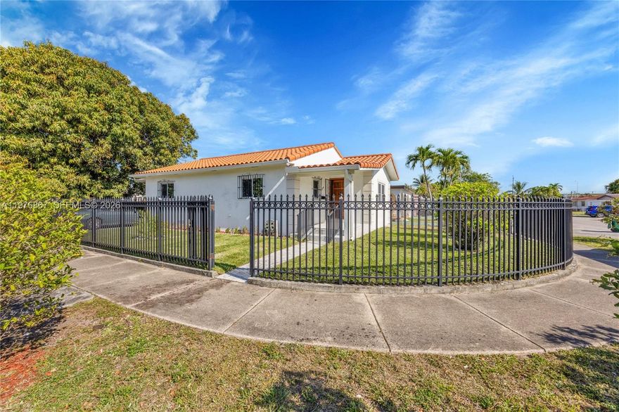Welcome to this freshly renovated two-bedroom, one-bathroom home nestled in a desirable and centrally located
neighborhood. Step inside to discover a bright and spacious interior with wood-look flooring and abundant natural
light. The updated kitchen features stainless steel appliances, modern white cabinetry, and ample counter space,
ideal for daily living and entertaining. Outside, enjoy a large fenced yard with mature trees, perfect for relaxing,
gatherings, or gardening. The home also offers a covered front porch and gated access for added privacy. Located
just minutes from Coral Gables, Miami International Airport, top schools, shopping centers, and major highways,
this home blends comfort, convenience, and location.