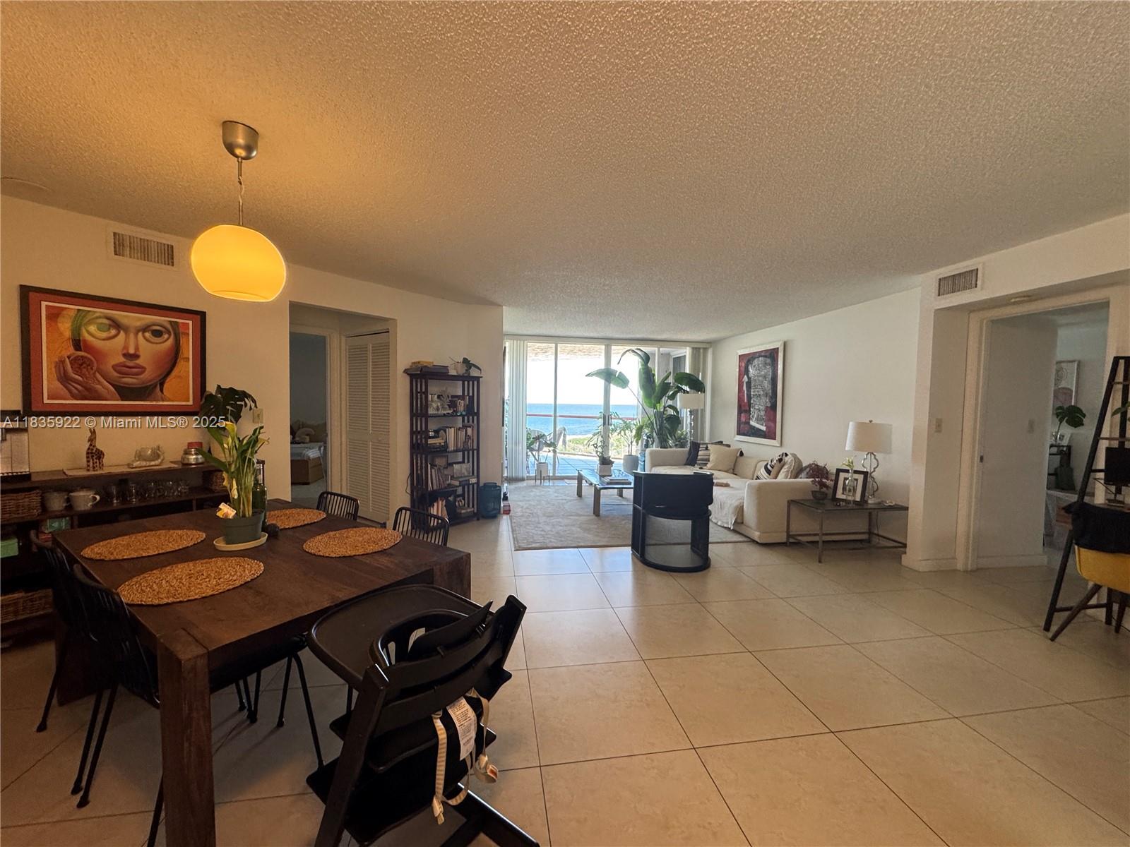 Enjoy the beautiful ocean views from the 6th floor of this spacious 2 bedroom and 2 full bath apartment. This unit has a large balcony.The Sterling has fantastic amenities for their residents which include a valet service, gym, spa and pool with views towards the ocean. Great location right on the water.