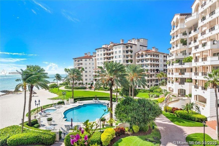 Fabulous beachfront living relax and hear those ocean waves! Spectacular sought after 3 bedroom and 3.5 baths true beachfront living!! This fabulous Fisher Island residence has one of the best beachfront views. Magnificent direct ocean views, and enjoy your private beach. Over 3,134 SF open floor plan, expansive dining area, limestone floors, large chef's kitchen that is fully equipped with top of the line appliances. Impressive terrace completes this home and adds outdoor living area that is accessible from all bedrooms with gorgeous views. Residence comes with one golf cart. Amenities include numerous restaurants private island dining, gourmet market, golf, premium tennis, five star spa and gym, marinas, Fisher Island Day School and so much more!