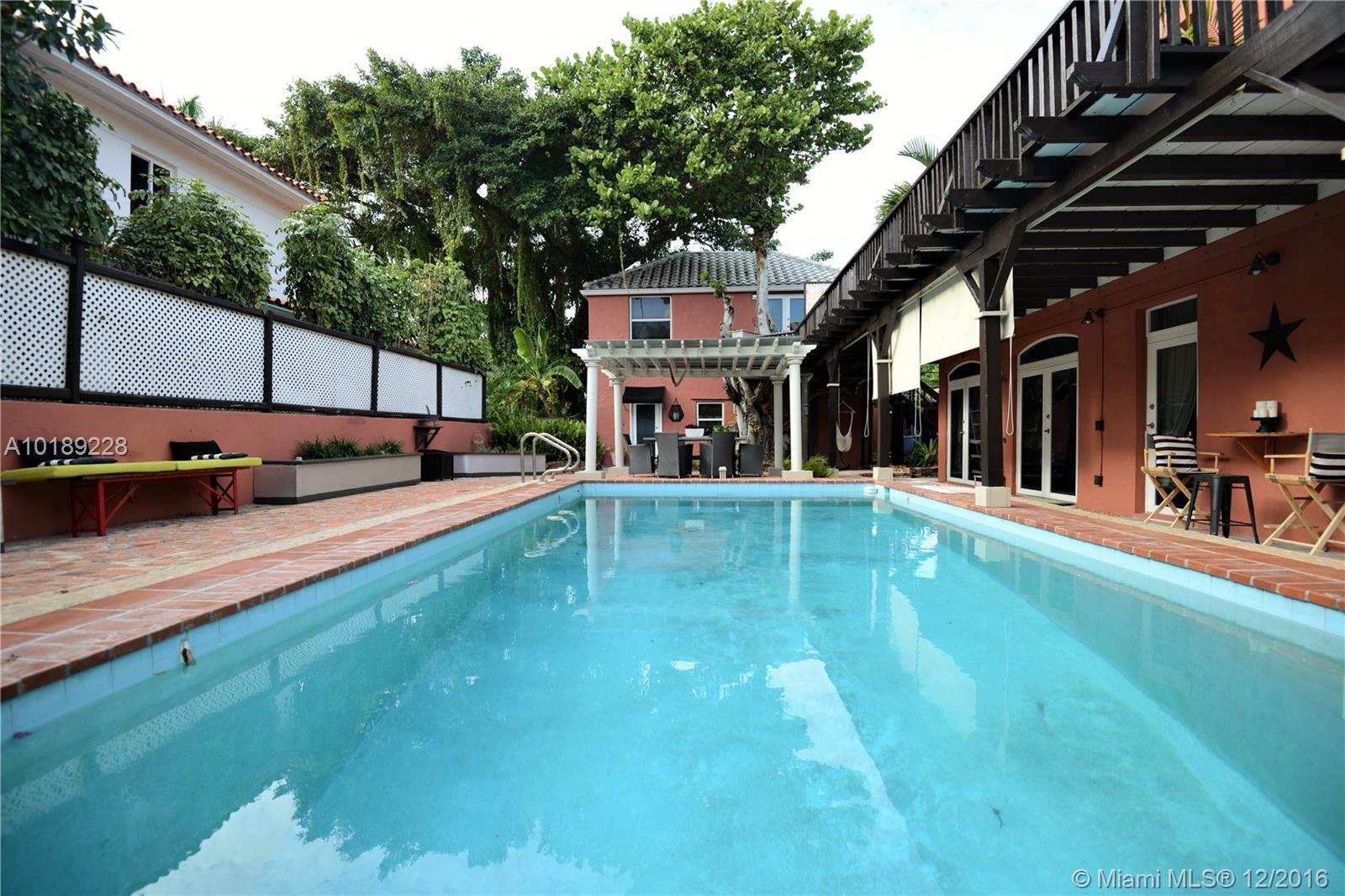 FULLY FURNISHED spacious guest house villa for rent in Miami Beach. Private & serene 1st floor unit overlooking lush courtyard & pool in gated estate in N. Bay Road area. Cable TV, internet, water & electricity included. Full W/D on premises. Relax by the pool or in the tiki hut while enjoying your BBQ. Easy parking on street. Ideal for business or medical professional. Screening required. MUST HAVE stable job, good credit. Available for 6 months w/ possibility of extension or renewal.