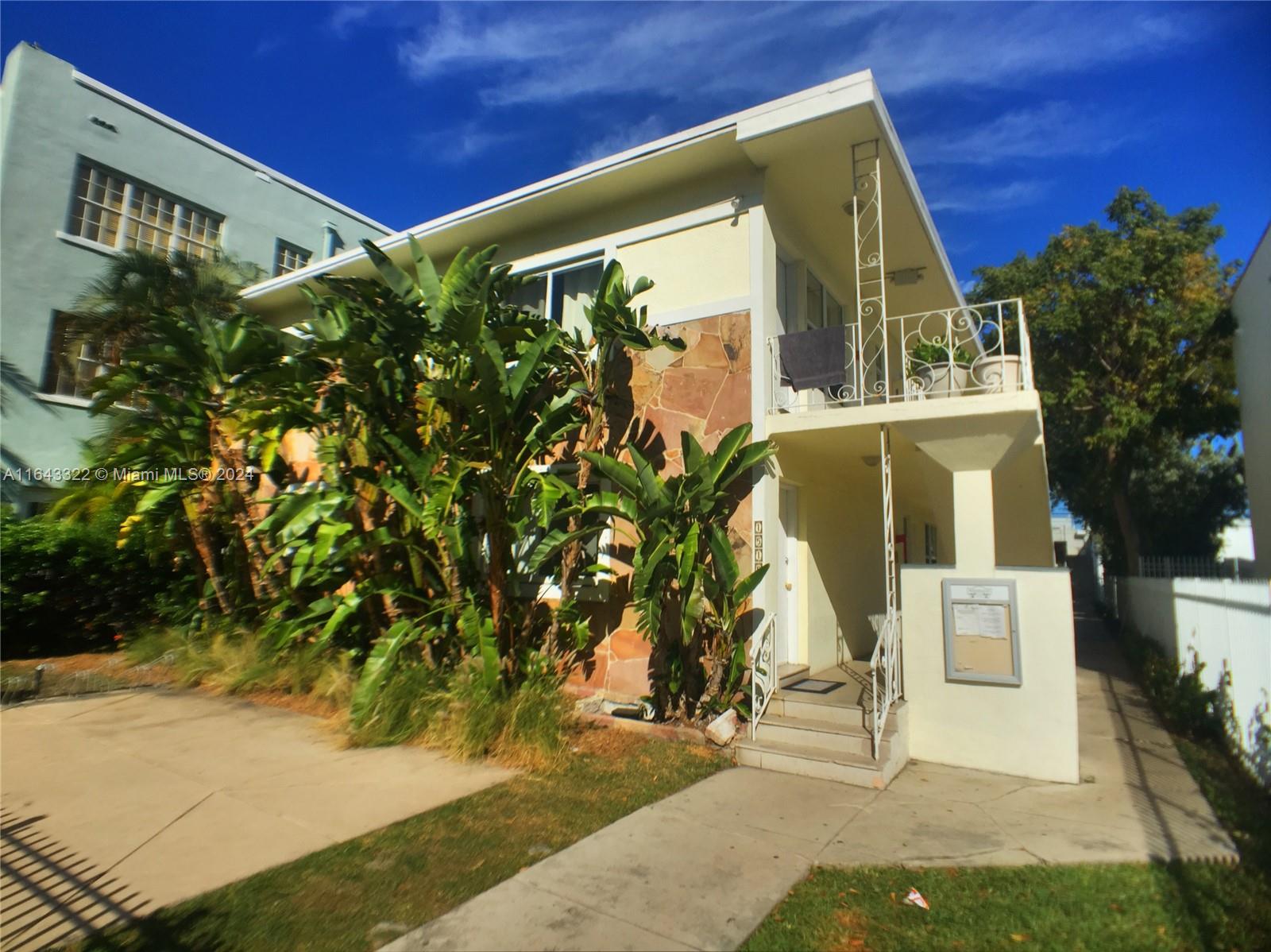 Completely and tastefully renovated top floor 1/1. This residence features hurricane impact windows, stainless steel kitchen appliances, central A/C, full sized washer and dryer inside and much more! Have no shame in bringing friends or family over to hang out. Best of all, you are merely a block or so from Lincoln Road! Yes, large pets considered. Hurry this one will go fast!