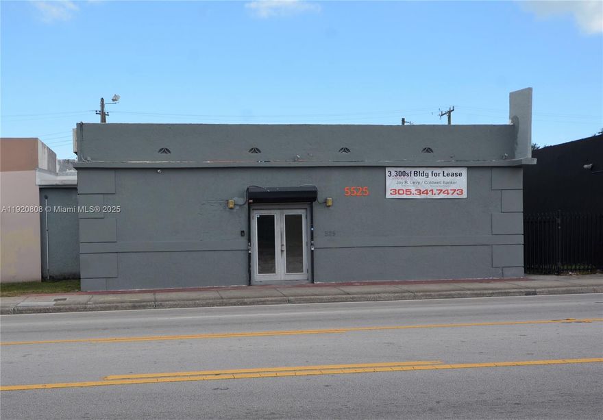 Free-standing 3,300 SF office/flex building on 7,000 sq ft lot for Art or Industry on 7th Avenue Corridor linking Little River, Liberty City, Little Haiti, Allapattah & Wynwood. Fully air conditioned, 2 restrooms, terrazzo, tile & concrete floors 10ft high ceilings & gated parking in rear on NW 6th Place.