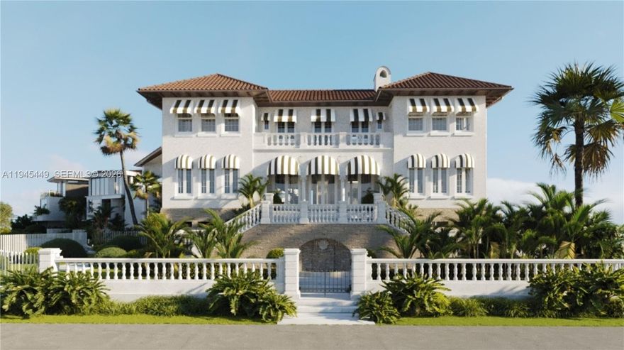 Set on the original grounds of the historic Prescott Mansion, Villa Prescott is an exceptional new-construction waterfront estate that reinterprets one of Miami’s most storied residential sites for modern luxury living. Located on private Prescott Lane and positioned directly on open Biscayne Bay, the home offers sweeping bay and downtown skyline views, blending architectural legacy with contemporary design.

The residence sits on an oversized 13,140 SF bayfront parcel with 70 feet of water frontage, enhanced by a brand-new seawall and extended perpendicular 90+ foot dock. Raymond Jungles designed landscape with full-height understory creates a private, resort-style setting while maintaining a seamless connection to the water.

Spanning 10,916 SF total, including 8,118 SF under air, and 1,293 SF of terraces, the home is designed for refined indoor-outdoor living. A dramatic two-story grand room anchors the residence, framed by expansive glass details that capture cinematic bay views throughout the day. An elevator provides effortless access between levels.

The home features 6 bedrooms and 6.5 bathrooms, 3 covered parking spaces, and a layout that balances grand entertaining with private retreat. Elevated interior finishes include custom millwork, a wine refrigerator, natural stone finishes, and warm neutral palettes layered with meticulous detailing.

Inquire for 3D development tour. All images are artist’s renderings provided for illustrative purposes.