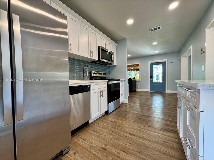 This beautifully renovated 2/1 house with a pool is a true gem, offering the perfect blend of modern comfort and classic charm. This home enjoys lots of natural light and the open-concept design seamlessly connects the living, dining, and kitchen areas, making it perfect for both everyday living and entertaining. The kitchen has been recently remodeled and has stainless steel appliances and ample counter space and storage. The backyard is huge and has a covered patio, BBQ and pool. It is perfect for enjoying South Florida's sunshine. Nestled in a well situated neighborhood, this home is ideal for those seeking a peaceful oasis with easy access to all the conveniences of city life. Can be rented furnished or unfurnished. No pets.