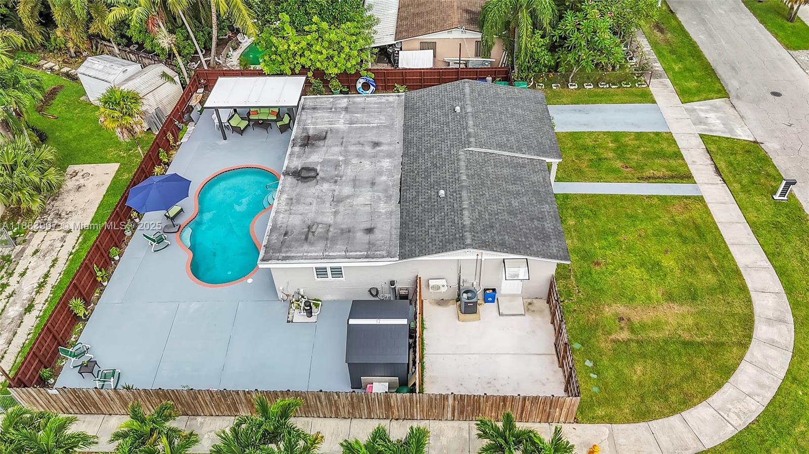 Come fall in love with this 3-bedroom 2-bathroom corner lot pool home. Large backyard that has ample space for boat or RVs. Front of the house has plenty of room for parking. Spacious floor plan with upgraded kitchen, impacted window and patio door. Beautifully maintained pool back yard, with large gazebo and barbecue are. Property has backyard water pump to clean cars, boat or Rvs.