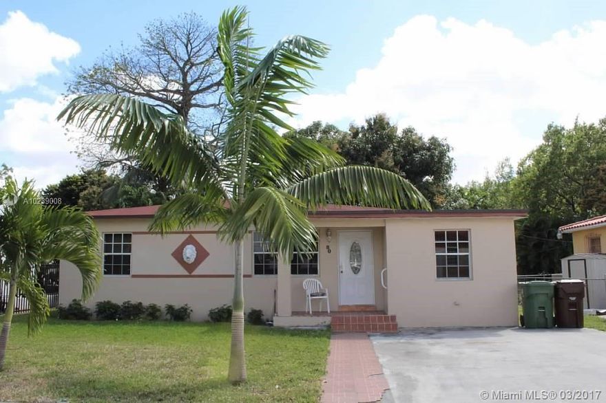 Great starter home for first time home buyer or investor looking for monthly cash flow. This three bedroom two bath home boasts a huge yard with room for expansion ,property is located in the heart of Hialeah and it features new roof and very low taxes .The property has tremendous potential and will not last.
