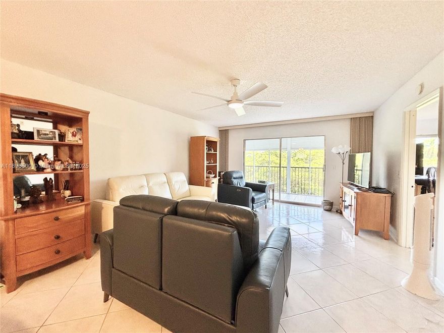 One of the best-located units in Century Village is now available! Perfectly positioned near the convenient Southeast gate, this top-floor residence offers easy elevator access and a peaceful setting. The unit has been updated with a brand-new 2025 kitchen and features ceramic tile flooring throughout. Enjoy pin-drop quiet surroundings with serene views of the treetops and gardens. This spacious one-bedroom, 1.5-bath apartment is ideal for a variety of lifestyles—whether as a full-time home or a seasonal retreat.