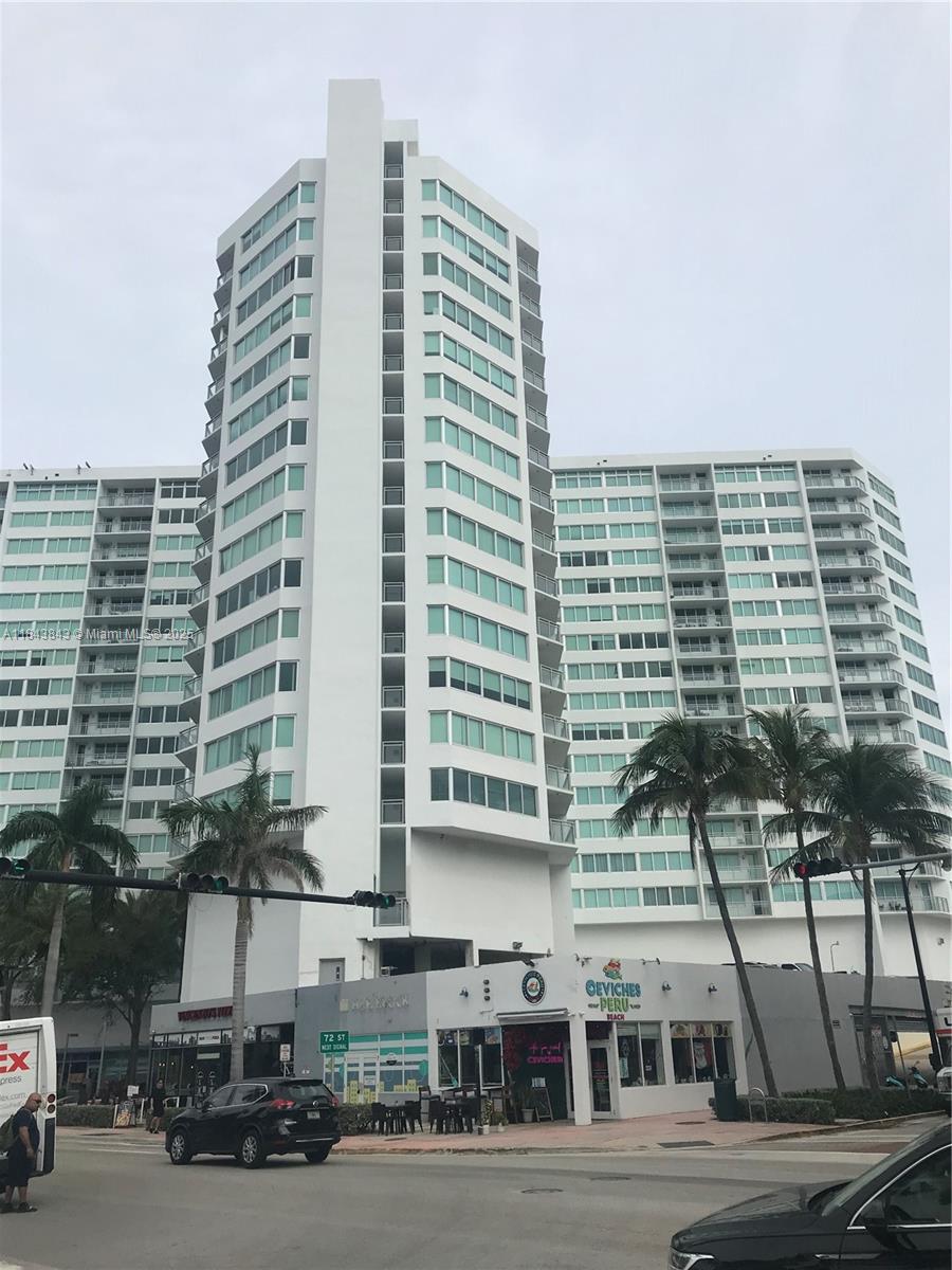 Beautifully maintained One Bedroom , 2 Full bath residence in a sought-after oceanfront building at 7135 Collins Avenue. This freshly painted unit features new hurricane-impact windows and is completely tiled throughout. Newer window treatments spacious eat-in kitchen includes a generous snack counter perfect for informal dining and living room. Enjoy the convenience of 24-hour front desk concierge service, fitness center, game room, pool and a secured garage with a great reserved parking space available for $500/Annually. Amenities include: Basic cable & WiFI,Water & sewer, wide smoke & fire alarm system, Lobby security guard, pay-per-use laundry facilities on each floor. Closr to shops, restaurants, and beach access. Convenient city parking is available across the street.