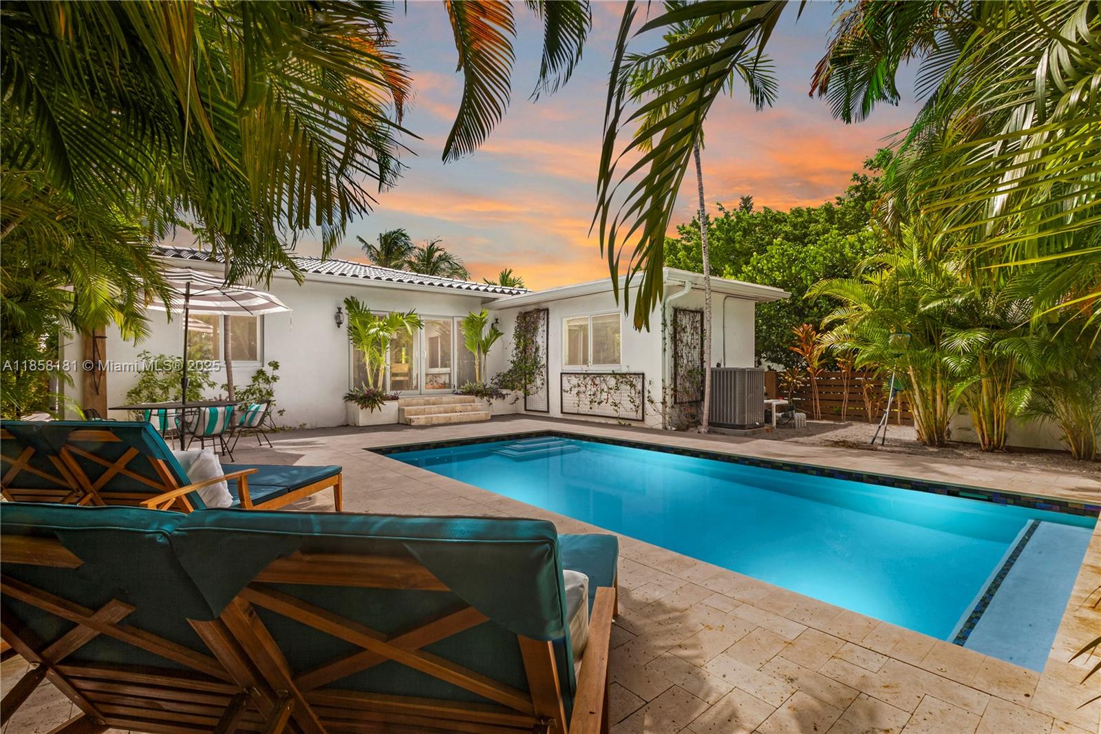 Avail. short or long term. Fine design meets resort luxury at this gorgeous 4 BR, 3 BA home walkable to the beach! Relax, refresh & entertain in style w/beautiful interiors & new heated pool & patio privatized by lush palms & plantings. A fabulous open floorplan connects the generous living rm w/exposed wood beams & sun-filled dining rm. Stunning bleached oak flrs, a high-end open kitchen w/rich wood cabinetry, Neolith stone countertops + Wolf & Thermador appliances including an oversized gas stove, upscale spa baths, designer lighting, high-impact windows & drs, new plumbing/electric, indoor speakers & outdoor irrigation system, gas tankless water heater, washer & dryer, central vac, Ring doorbell, outdoor shower, wow! Near places of worship, Tennis Courts, Basketball & Community Center.