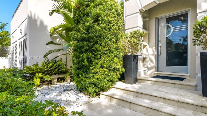 Located in the prestigious Lakeview neighborhood, this corner lot, 2 story home exudes classic charm, offering 4 bedrooms, 3.5 bathrooms, plus an oversized den/office. One full bed & bath are conveniently located on the first floor with a prvt. entrance. The gourmet gas kitchen  opens to a large family room, perfect for entertaining. The living room boasts a working fireplace & floor to ceiling custom bookshelves, and the elegant dining room features curved glass shelving. The glamorous primary bedroom has soaring high ceilings,2 walk in closets & a prvt balcony. The backyard showcases a heated, salt water Pebble Tec pool surrounded by tranquil lush landscaping. The home has a 4 yr old roof, newer high impact doors/windows, new electrical panels, 3 ac units, & ample storage. This quiet, tree lined neighborhood is a few mins to Mt. Sinai hospital, major highways dog parks & the beach.