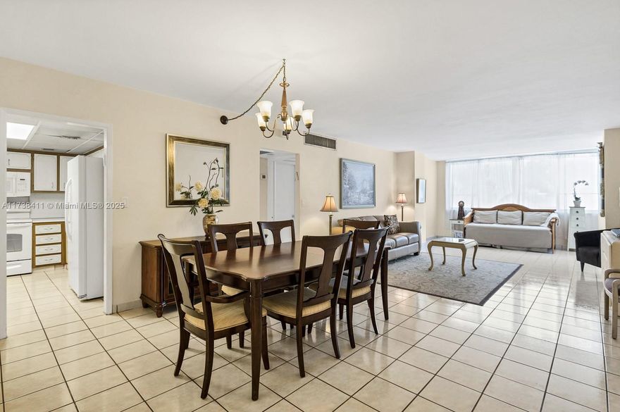 Bright and spacious 2-bedroom, 2-bathroom condo (1,350 SqFt) in Carriage Club North, featuring a generous split floor plan and large balcony. Enjoy an eat-in kitchen, expansive living area, and walk-in closets in both bedrooms. Hurricane impact windows throughout. Experience oceanfront living with direct beach access, a pool, gym, salon, residents' lounge, valet, 24-hour concierge and assigned garage parking space.