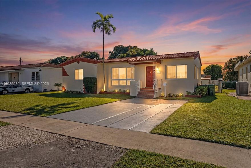 This beautifully fully remodeled home offers a perfect combination of comfort, space, and convenience, featuring 3 bedrooms and 2 bathrooms, a brand new kitchen, new flooring, impact windows, air conditioning and an updated bathroom, making it completely move in ready. The spacious yard provides the flexibility many buyers desire, ideal for outdoor gatherings, gardening, or creating a peaceful green space to enjoy, and with no HOA, it offers freedom and ease of ownership. A generous driveway adds great value with the potential to accommodate multiple vehicles. Conveniently located near schools, shopping centers, dining, and major roadways, this west-facing home enjoys lovely afternoon light and offers a warm, inviting atmosphere an ideal place to create lasting memories and truly feel at home.