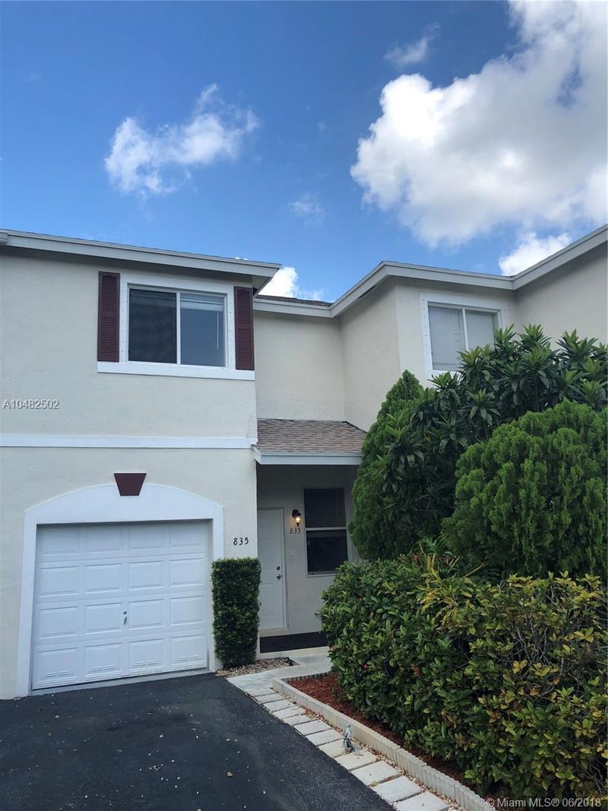 Charming 2 Bed 2 1/2 Bathroom town home with private backyard.  The home features tiled floors throughout; tall kitchen cabinets, granite counter tops, stainless steel appliances, large master bedroom,walk-in closets, utility room & a one car garage. Plenty of storage, easy to show and priced to sell.