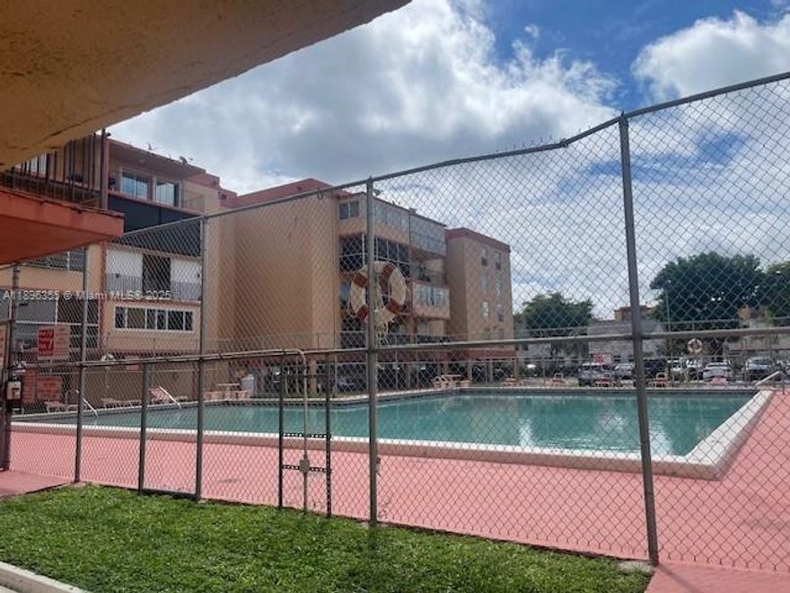 Large 910 Ft. 1 Bedroom 1 Bath with Balcony that has impact doors and hurricane shutters.  Unit is very clean and walking distance to shopping.  Seller to pay any assessment prior to closing.