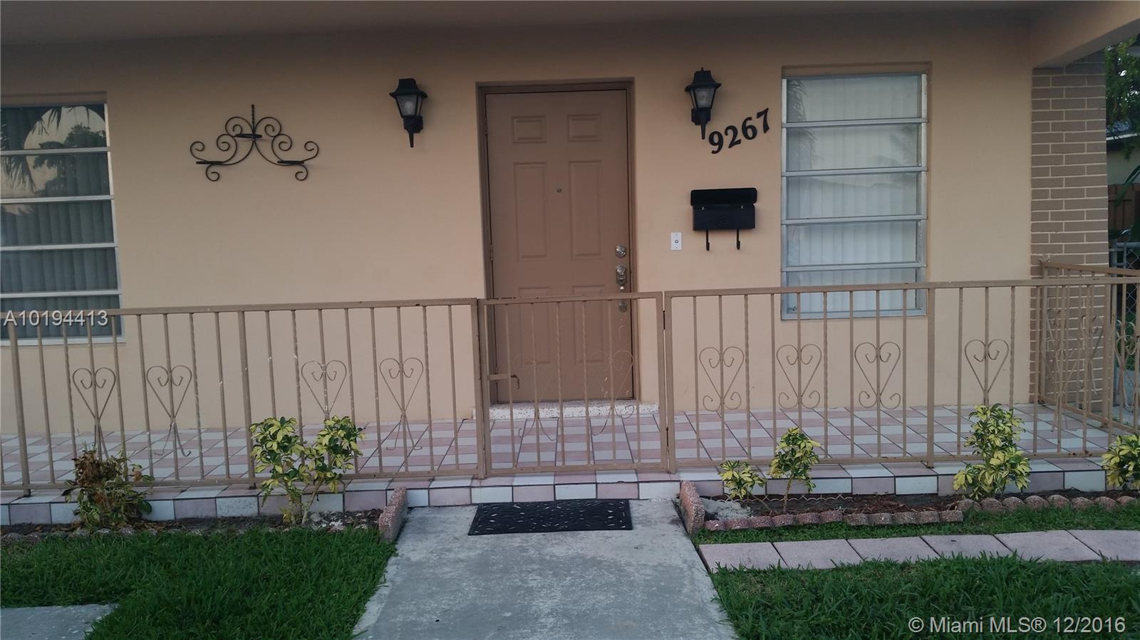 Centrally located 2bed/1ba front of 1 story duplex with large bedrooms, remodeled kitchen & bath. Ceiling fans throughout the house. Washer & dryer. Terrazzo floors are in excellent condition. 2 parking spaces plus street parking. Has small fenced in patio & large front terrace. Located near Bird Bowl, restaurants & schools. Between the palmetto expressway & the Turnpike. Will need to provide - 1st month, last month & security deposit + credit report, police report, income verification & rental appl.