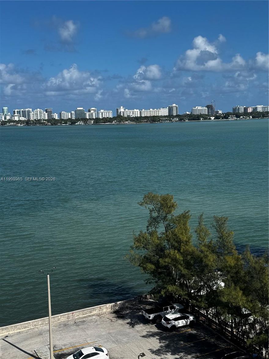 Great unit in the Heart of North Bay Village. High floor with broad water views of intracoastal, right across from the school, great option for young family or single professionals also as an investment rents easily at market price around 2k/M.  Heated pool, GYM, BBQ on the weather, social room to name a few. The unit needs some minor updates. Lots of potential and is sold AS-IS. New AC. Price negotiable.