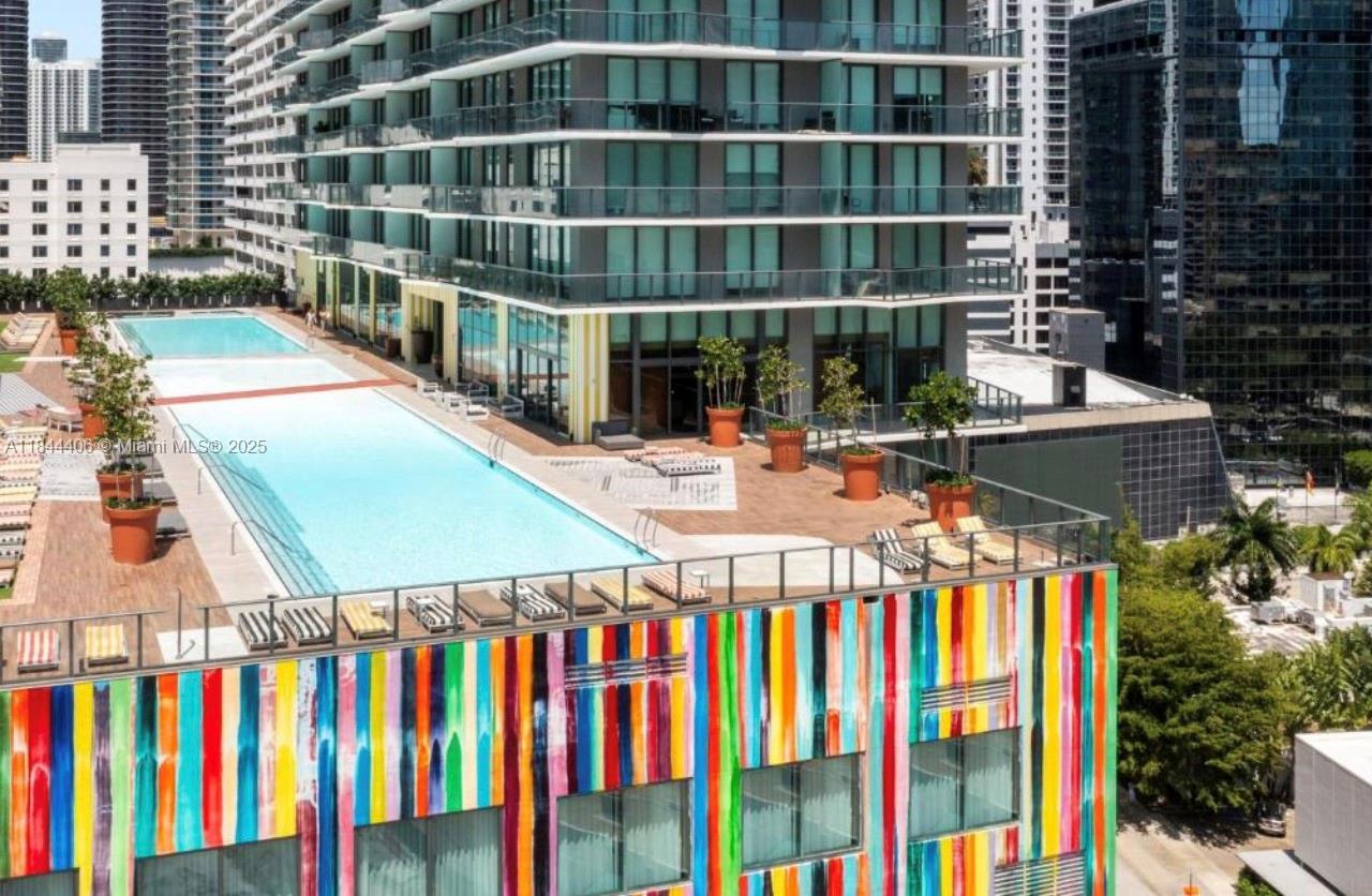 Incredible 1 Bed/1 Bath + Den unit at the trendy and luxurious Dua Residences Ready to move in, Beautiful east bay views and Brickell Avenue skyline. Like wood porcelain floors. Inspiring design with Italian style bathroom and kitchen cabinets with Bosch appliances. Experience the lifestyle you deserve while enjoying the SLS Hotel exclusive amenities, bars, pools, gym with a spinning room, spa, and famous chef restaurants. Exclusively for residents: Skydeck pool, game center, cinema, party room, gym free classes, and private garage entry. 24/7 security and valet.