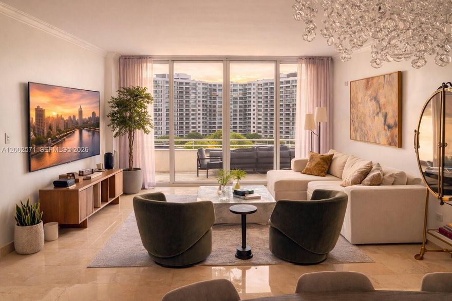 Elevate your lifestyle in this beautifully maintained 2-bedroom, 2.5-bath residence on the 9th floor of prestigious Brickell Key, offering 1,734 sq ft of refined living space and captivating water and skyline views. Expansive floor-to-ceiling glass doors flood the home with natural light and open to a spacious private balcony—perfect for enjoying serene bay vistas and vibrant city sunsets. The thoughtfully designed layout features generous living and dining areas ideal for both relaxing and entertaining. The oversized primary suite offers direct balcony access, ample closet space including a walk-in, and a luxurious en-suite bath. This residence blends comfort, space, and elegance in one of Miami’s most exclusive island communities, complete with resort-style amenities, 24-hour security, and a tranquil waterfront setting just moments from the heart of Brickell.