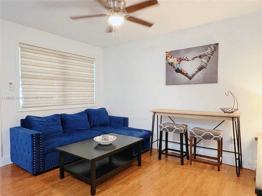 Bright and beautifully furnished 1-bedroom, 1-bath apartment offering the ideal mix of comfort and coastal charm. Just minutes from Hollywood Beach, with quick access to I-95 and a Publix only a short walk away. Take advantage of the nearby park for a morning stroll or sunset unwind. This move-in-ready home features a warm, inviting vibe and all the essentials for easy living. Enjoy the relaxed South Florida lifestyle — schedule your private showing today before it’s gone!