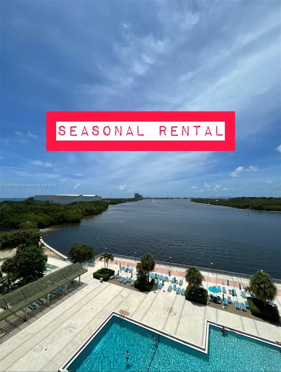Seasonal: Available from December 1th. Spectacular remodeled and furnished apartment with 2 bedrooms and 2 bathrooms , balcony view to the intercoastal of Sunny Isles Beach. Amenities such as Pool, Gym, Billiards Room, Card Room, MiniMarket, Salon and many green spaces to walk. Access to the beach just 5 minutes walking. 15 minutes from Mall de Aventura and 10 minutes from Bal Harbor Shop. Quick access to main streets, a variety of commercial establishments. Includes cable/wife, Internet, lawn maintenance. The tenant is in charge of water and energy.