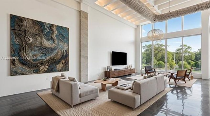 Unique two-story live-work Loft at the iconic The Bank Condo, zoned for mixed use and allowing both Residential and Commercial opportunities. This renovated residence features dramatic 15-ft double-height ceilings, expansive windows, and a bold industrial aesthetic filled with natural light. The oversized layout offers a spacious open living area, while the bedroom is positioned on the lower level for a distinct and functional design. Recent upgrades include a modern kitchen featuring custom cabinetry, quartz countertops, and new Bosch appliances. The bathroom features new Duravit fixtures, a glass tub enclosure, and new tile flooring. Additional highlights include automatic blinds, newer AC, a new water heater, updated lighting, vinyl flooring, and professional acoustic insulation. Building amenities are well maintained and include a gym and jazuzzi on the rooftop with panoramic views of the city and bay. Ideally located just minutes from the Miami Design District, Midtown Miami, Wynwood, Miami Shores, and approximately 15 minutes from Miami Beach. Don't miss out on this rare opportunity!