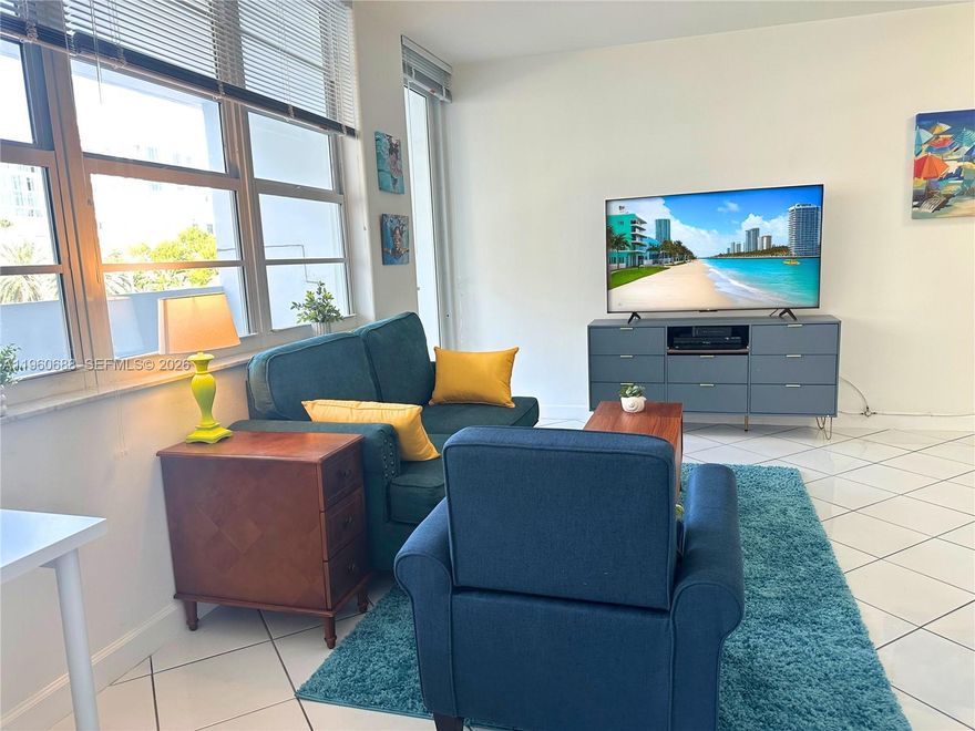 This is the lowest priced turnkey unit listed on the ocean on South Beach! Live where flip-flops meet fine dining and the ocean is your neighbor! Experience the ultimate South Beach lifestyle in this  studio in the Decoplage. Unit 307 is located between the Ritz Carlton and Lowe’s Hotel and one block from iconic Lincoln Road offering world-class dining, shopping, and entertainment. Unit has fully renovated kitchen and stylish new furnishings. Building allows rare flexibility of 12 rentals per year, seasonal or annual leasing, making it ideal as a primary home, vacation getaway or income-producing investment. Enjoy vibrant city views from your private balcony or take advantage of the building’s fabulous amenities, including direct beach access, a large resort-style pool, a fully equipped fitness center, biometric security and 24/7 valet parking and COMING SOON- ALO Yoga Flagship Store adjacent to the lobby.